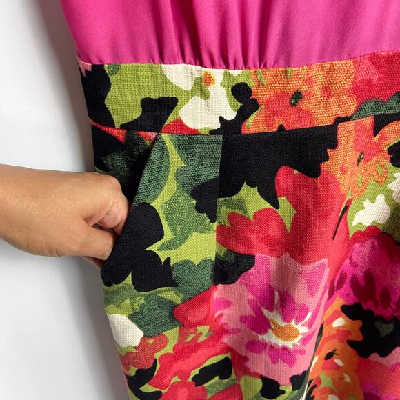 Anthropologie Tabitha Great Escape Floral Sheath Dress Size 14 Pink Twee Cottage - Picture 12 of 15